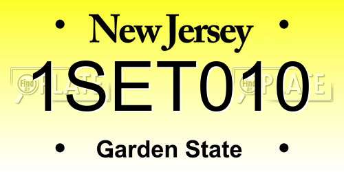 1SET010 New Jersey License Plate