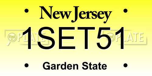 1SET51 New Jersey License Plate