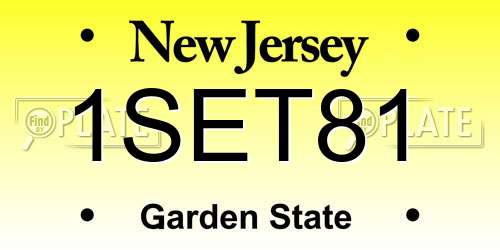 1SET81 New Jersey License Plate