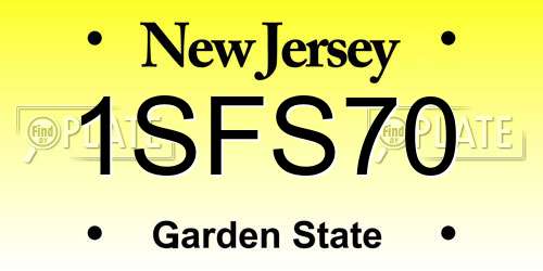 1SFS70 New Jersey License Plate