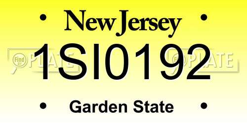 1SI0192 New Jersey License Plate