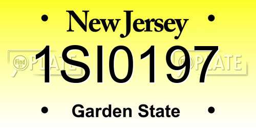 1SI0197 New Jersey License Plate