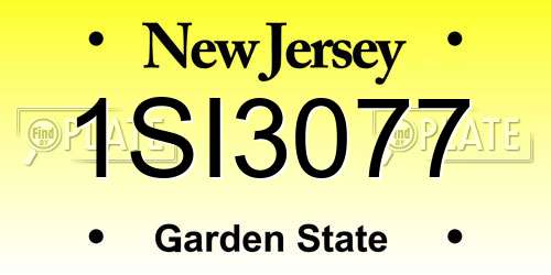 1SI3077 New Jersey License Plate