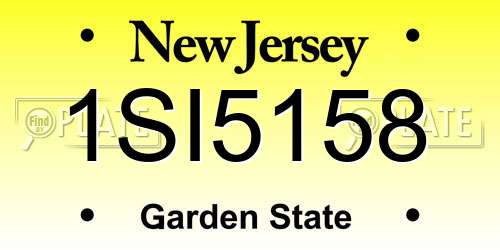 1SI5158 New Jersey License Plate