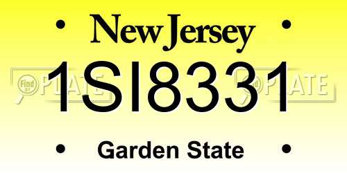 1SI8331 New Jersey License Plate