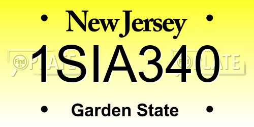 1SIA340 New Jersey License Plate