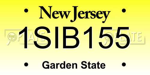 1SIB155 New Jersey License Plate