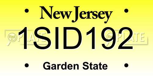1SID192 New Jersey License Plate
