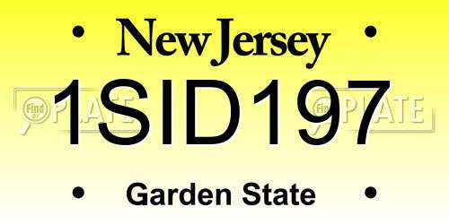 1SID197 New Jersey License Plate