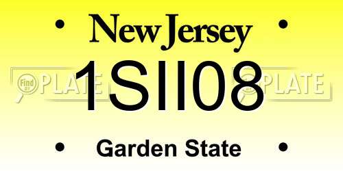 1SII08 New Jersey License Plate