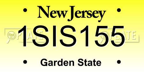 1SIS155 New Jersey License Plate