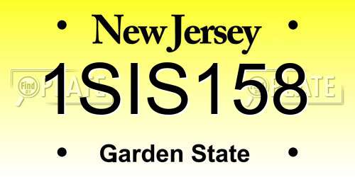 1SIS158 New Jersey License Plate