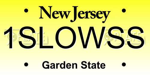 1SLOWSS New Jersey License Plate