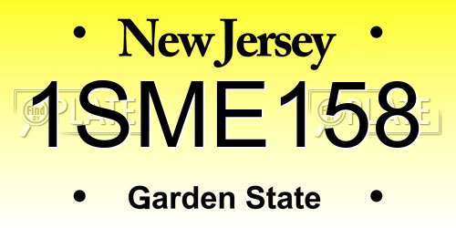 1SME158 New Jersey License Plate