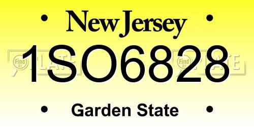 1SO6828 New Jersey License Plate