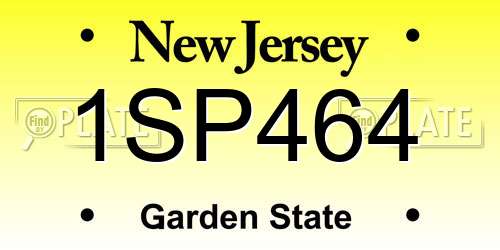 1SP464 New Jersey License Plate