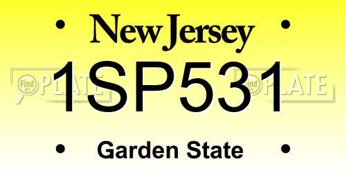 1SP531 New Jersey License Plate