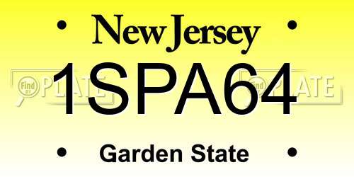 1SPA64 New Jersey License Plate