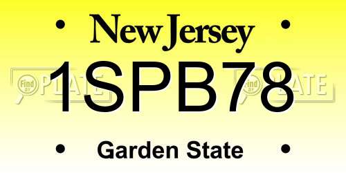 1SPB78 New Jersey License Plate
