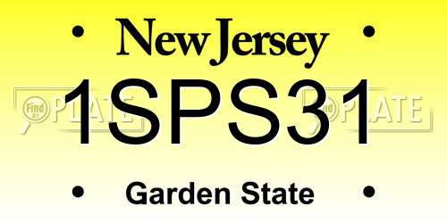 1SPS31 New Jersey License Plate