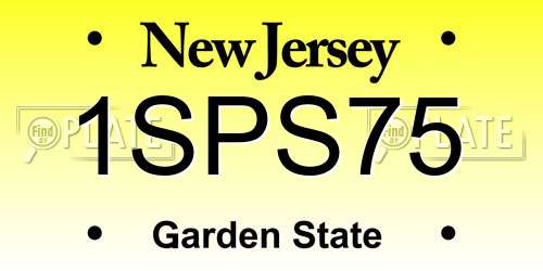 1SPS75 New Jersey License Plate