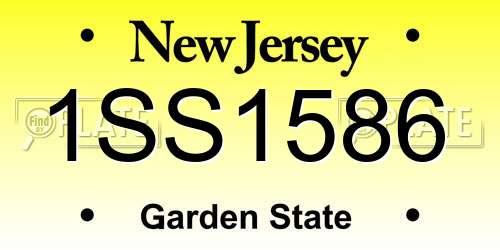 1SS1586 New Jersey License Plate