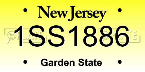 1SS1886 New Jersey License Plate