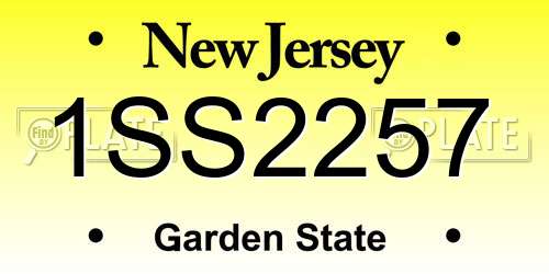 1SS2257 New Jersey License Plate