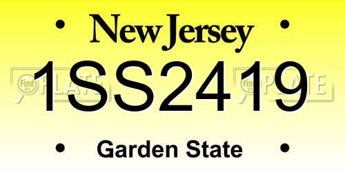 1SS2419 New Jersey License Plate