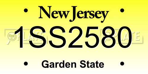 1SS2580 New Jersey License Plate