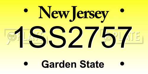 1SS2757 New Jersey License Plate