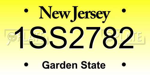 1SS2782 New Jersey License Plate
