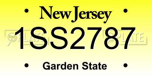 1SS2787 New Jersey License Plate