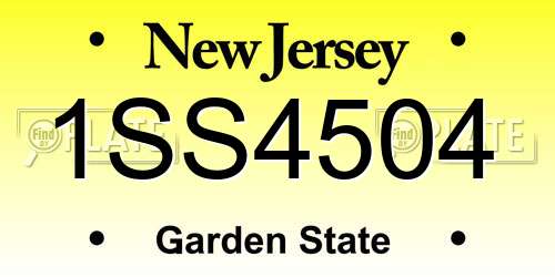 1SS4504 New Jersey License Plate