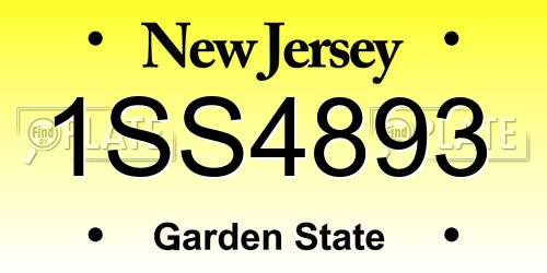 1SS4893 New Jersey License Plate