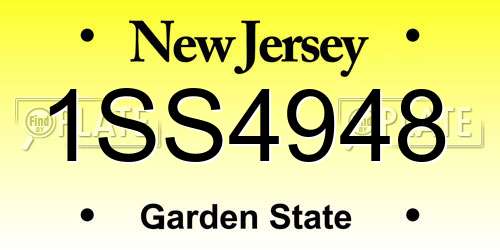 1SS4948 New Jersey License Plate