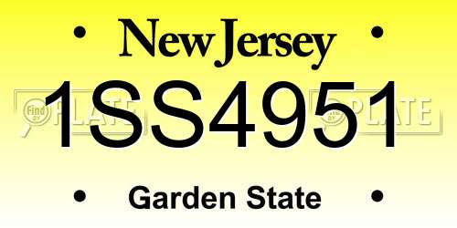 1SS4951 New Jersey License Plate