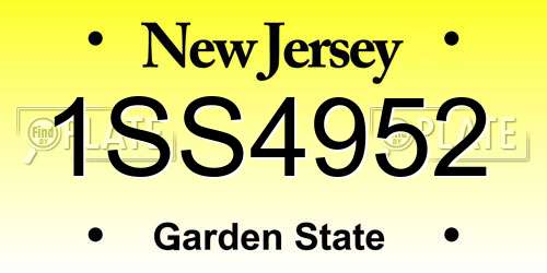 1SS4952 New Jersey License Plate