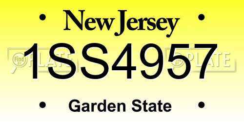 1SS4957 New Jersey License Plate