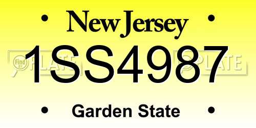 1SS4987 New Jersey License Plate