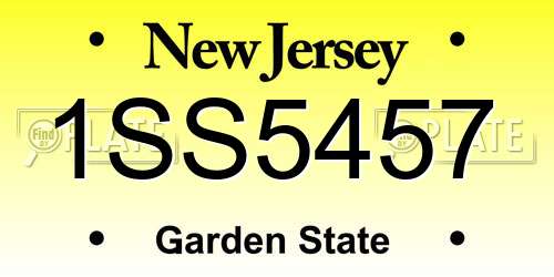 1SS5457 New Jersey License Plate