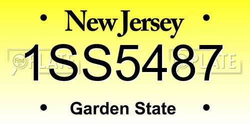 1SS5487 New Jersey License Plate