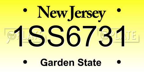 1SS6731 New Jersey License Plate
