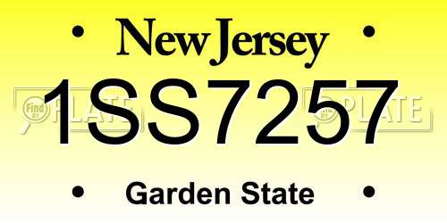 1SS7257 New Jersey License Plate
