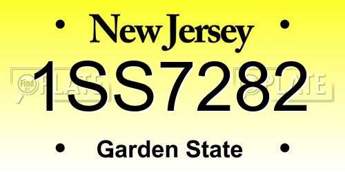 1SS7282 New Jersey License Plate