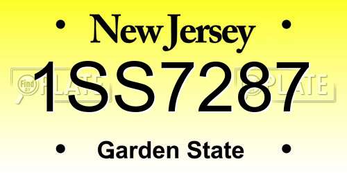 1SS7287 New Jersey License Plate