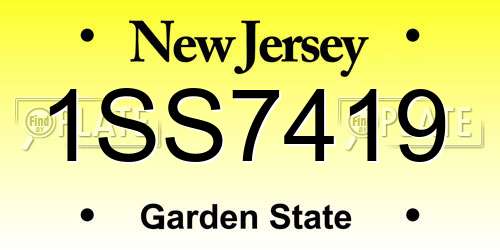 1SS7419 New Jersey License Plate