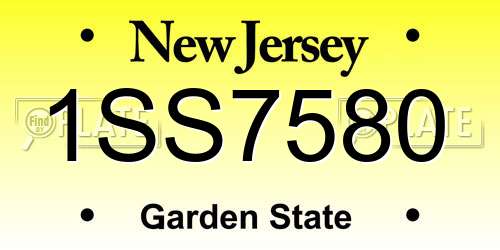 1SS7580 New Jersey License Plate