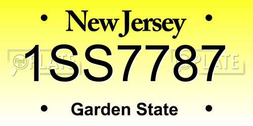 1SS7787 New Jersey License Plate