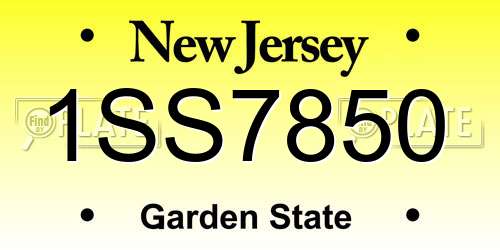 1SS7850 New Jersey License Plate